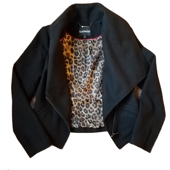 Express Women’s Black Cropped Jacket Sz S EUC - Picture 5 of 14